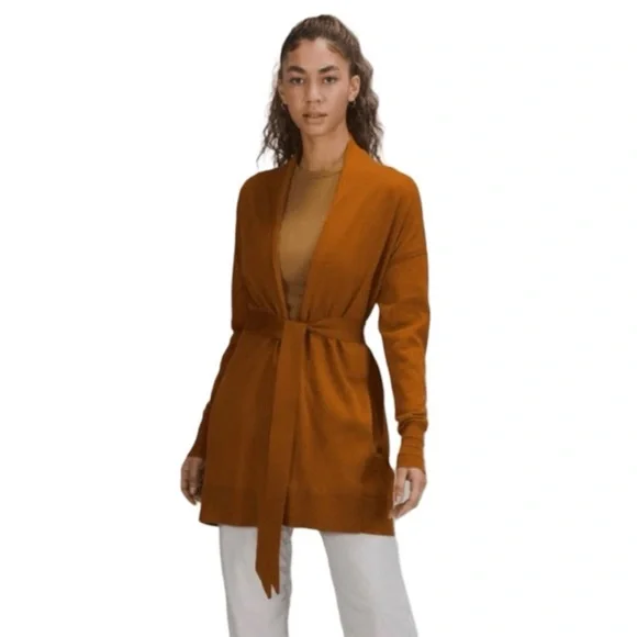 Lululemon Cotton Cashmere Knit Wrap Cardigan Sweater NWT Size 10 - Picture 1 of 7